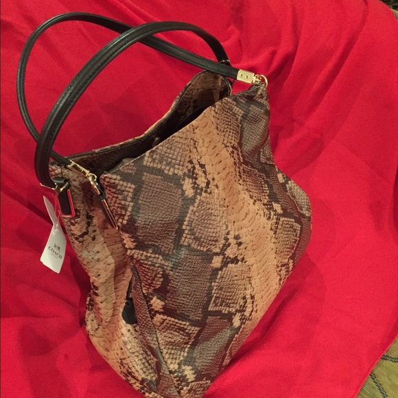 Coach Phoebe Natural Exotic Python Snake Print Leather -NWT - Picture 2 of 6